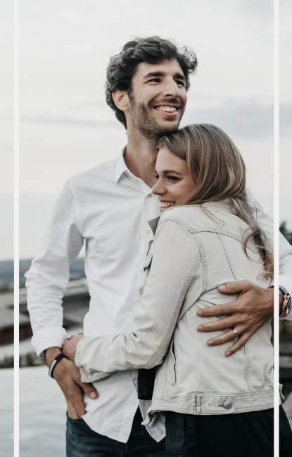 Happy couple embracing